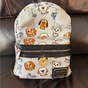 Loungefly Disney Parks Dog Pattern Backpack - Gray and Black